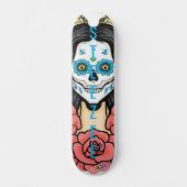 Steezee Custom Sugar Skull Face Paint Skateboard (Vorderseite)
