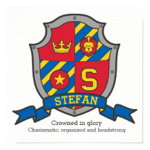 Stefan boys nennen heraldry Schild Poster