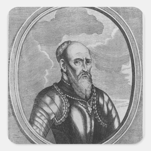 Stefan Czarniecki, polnischer General Quadratischer Aufkleber (Vorderseite)