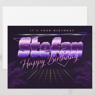 Stefan Name Vorname lila retro Karte Geburtstag