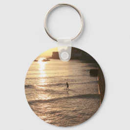 Steg Boarding Sonnenuntergang San Sebastian Schlüsselanhänger