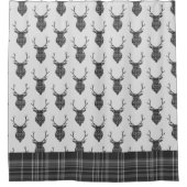 Steg Head and Grey Tartan Muster rustikal Duschvorhang (Vorderseite)