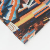 Steg mit braunem und blauem Holzschiff Fleecedecke (Ecke)