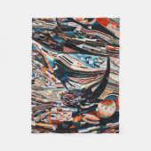 Steg mit braunem und blauem Holzschiff Fleecedecke (Vorderseite)