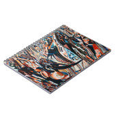 Steg mit braunem und blauem Holzschiff Notizblock (Linke Seite)