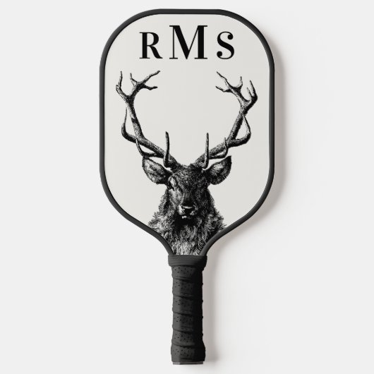 Steg Reindeer Rustic Monogram Pickleball Paddle (Vorderseite)