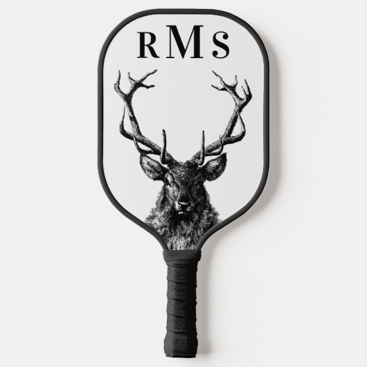 Steg Reindeer Rustic Monogram Pickleball Paddle (Rückseite)