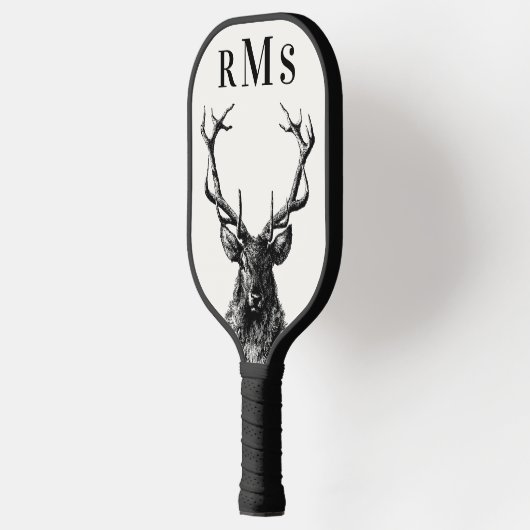 Steg Reindeer Rustic Monogram Pickleball Paddle (Links)