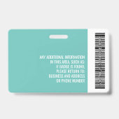 Stegasaurus Pädiatriker Day Care Mitarbeiter Foto Ausweis (Rückseite)