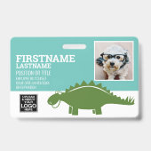 Stegasaurus Pädiatriker Day Care Mitarbeiter Foto Ausweis (Vorderseite)