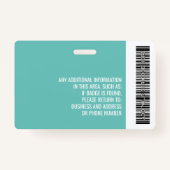 Stegasaurus Pädiatriker Day Care Mitarbeiter Foto Ausweis (Rückseite)