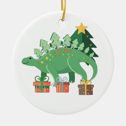 Stego-Festive Stegosaurus Christmas Ornament (Vorne)