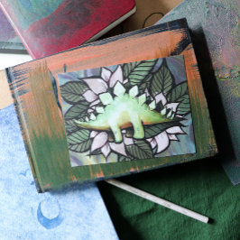 Stegosaur Dinosaur Blume Dinosaurier Postkarte