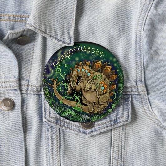 Stegosaurous Dinosaurier Art Button (Beispiel)
