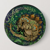 Stegosaurous Dinosaurier Art Button (Vorderseite)