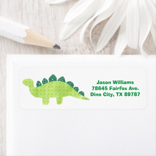 Stegosaurus-Adressetikett (Insitu)