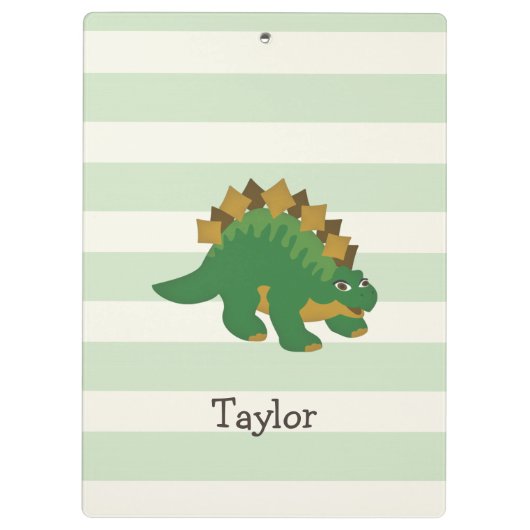 Stegosaurus auf den grünen Pastellstreifen Klemmbrett (Rückseite)