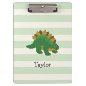 Stegosaurus auf den grünen Pastellstreifen Klemmbrett (Vorderseite)