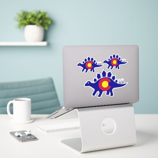 Stegosaurus Colorado Fossil Aufkleber (Laptop auf Schreibtisch)