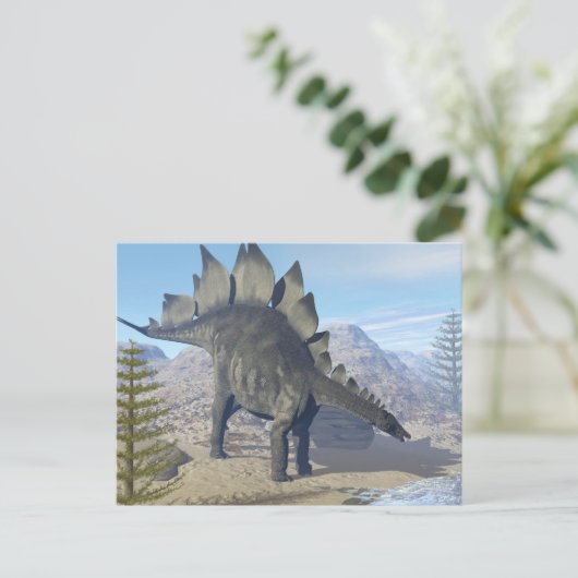 Stegosaurus dinosaur - 3D rendern Postkarte (Stehend Vorderseite)