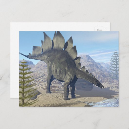 Stegosaurus dinosaur - 3D rendern Postkarte (Vorne/Hinten)