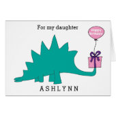 Stegosaurus Dinosaur Birthday Daughter (Vorderseite (Horizontal))