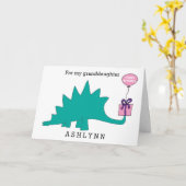 Stegosaurus Dinosaur Birthday Grandtochter Karte (Gelbe Blume)