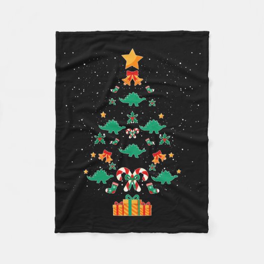 Stegosaurus Dinosaur Christmas Tree Xmas Long Slee Fleecedecke (Vorderseite)