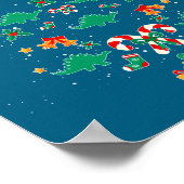 Stegosaurus Dinosaur Christmas Tree Xmas Long Slee Poster (Ecke)