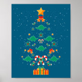 Stegosaurus Dinosaur Christmas Tree Xmas Long Slee Poster (Vorne)