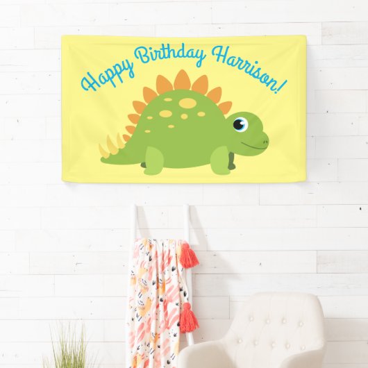 Stegosaurus Dinosaur Geburtstagsparty Banner (Insitu)