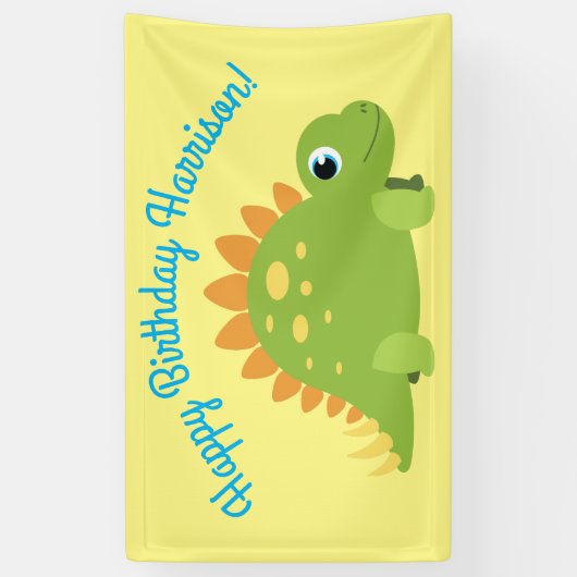 Stegosaurus Dinosaur Geburtstagsparty Banner (Vertikal)