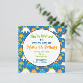 Stegosaurus Dinosaur Geburtstagsparty Einladungen (Stehend Vorderseite)