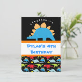 Stegosaurus Dinosaur Geburtstagsparty Einladungen (Stehend Vorderseite)