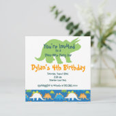 Stegosaurus Dinosaur Geburtstagsparty Einladungen (Stehend Vorderseite)