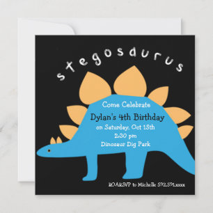 Stegosaurus Dinosaur Geburtstagsparty Einladungen