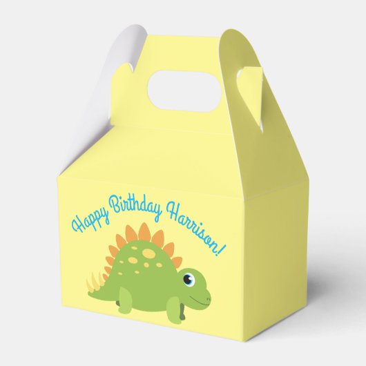 Stegosaurus Dinosaur Geburtstagsparty Geschenkschachtel (Rückseite)