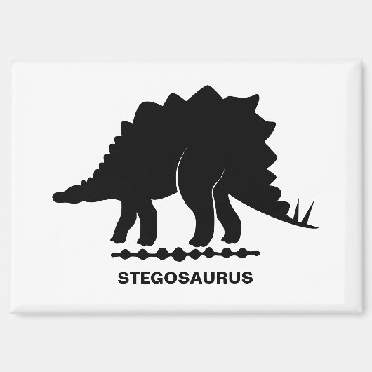 Stegosaurus Dinosaur Silhouette Magnet (Vorderseite)