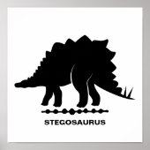 Stegosaurus Dinosaur-Silhouette Poster (Vorne)