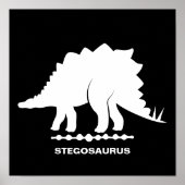 Stegosaurus Dinosaur-Silhouette Poster (Vorne)