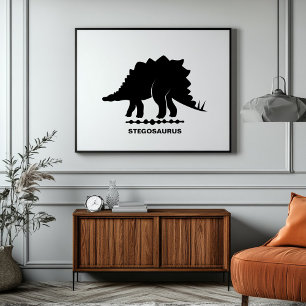 Stegosaurus Dinosaur-Silhouette Poster