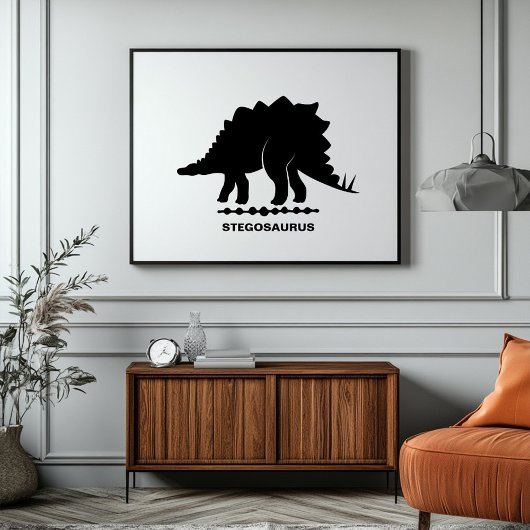Stegosaurus Dinosaur-Silhouette Poster