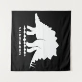 Stegosaurus Dinosaur Silhouette Tapestry Wandteppich (Vorderseite (Horizontal))