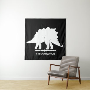 Stegosaurus-Dinosaur-Silhouette-Teppich Wandteppich