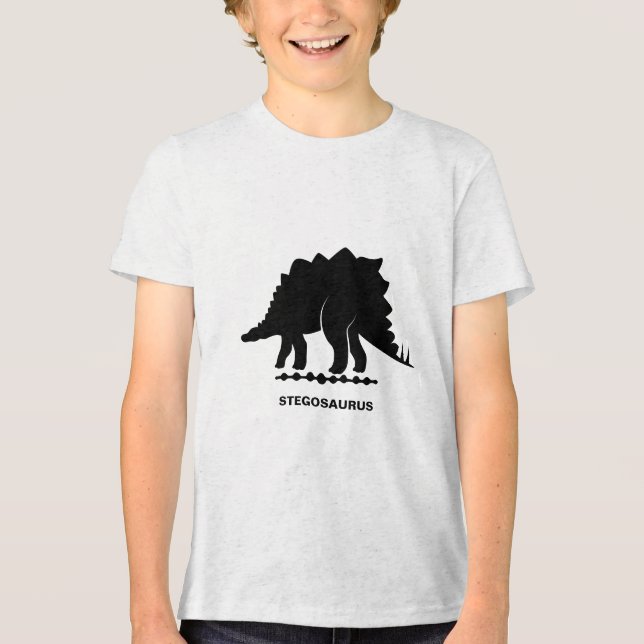 Stegosaurus Dinosaur-Silhouette Tri-Blend Shirt (Vorderseite)