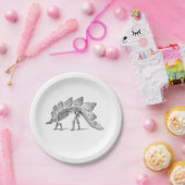 Stegosaurus Dinosaur Skeleton Fossil Pappteller (Party)