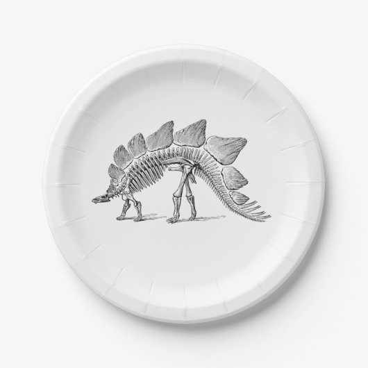 Stegosaurus Dinosaur Skeleton Fossil Pappteller (Vorderseite)