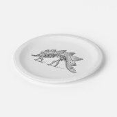 Stegosaurus Dinosaur Skeleton Fossil Pappteller (Schrägansicht)