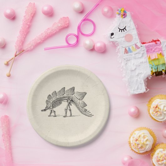 Stegosaurus Dinosaur Skeleton Fossil Pappteller (Party)