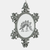 Stegosaurus Dinosaur Skeleton Fossil Schneeflocken Zinn-Ornament (Links)